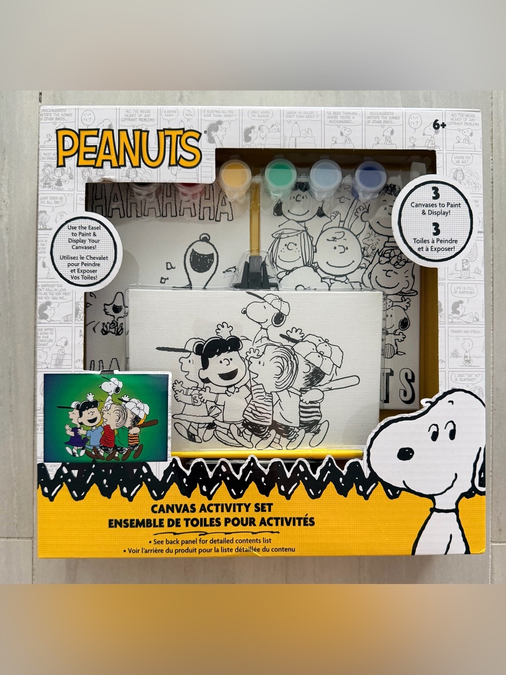 Peanuts Canvas Activity Set - Yellow, Black, White